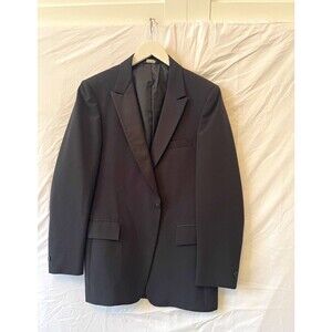 After Six Men's Black Tuxedo Jacket Formal Blazer Satin Lapels Regular Fit- 42R